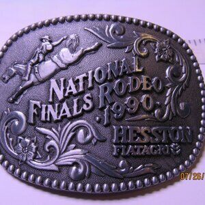 BELT BUCKLE HESSTON NATIONAL FINALS RODEO 1990